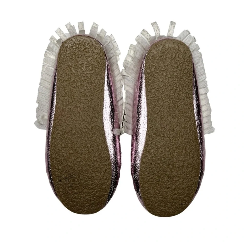Crewcuts‎ Pink Metallic Moccasins Slippers